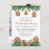Invitation Maison en pain d'épice, Man Holiday Cookie Exchang (Devant / Derrière)