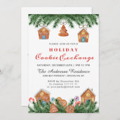 Invitation Maison en pain d'épice, Man Holiday Cookie Exchang (Devant / Derrière)