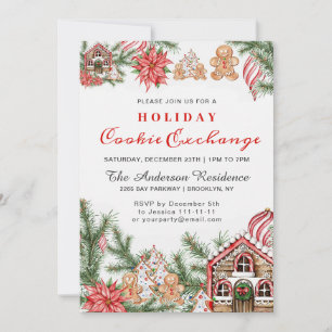 Invitation Maison en pain d'épice, Man Holiday Cookie Exchang