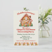 Invitation Maison en pain d'épice mignonne Décoration Anniver (Debout devant)