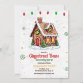 Invitation Maison en pain d'épice mignonne Décoration fête de (Devant)