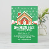 Invitation Maison en pain d'épice mignonne fête de décoration (Debout devant)