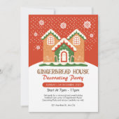 Invitation Maison en pain d'épice mignonne fête de décoration (Devant)