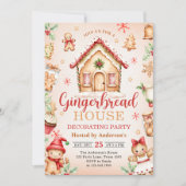 Invitation Maison en pain d'épice rouge Fête de Noël pour la (Devant)