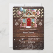 Invitation Maison en pain d'épice rustique de l'hiver Baby Sh (Devant)