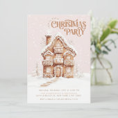 Invitation Maison en pain d'épice Soirée de Noël élégante (Debout devant)