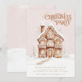 Invitation Maison en pain d'épice Soirée de Noël élégante (Devant / Derrière)