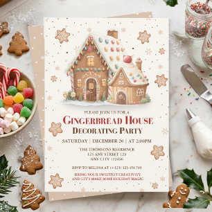 Invitation Maison en pain d'épices adorable Fête de décoratio