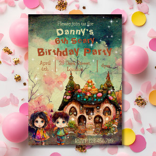 Invitation Maison en pain d'épices anniversaire effrayant