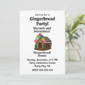 Invitation Maison en pain d'épices colorée fête (Debout devant)