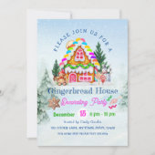 Invitation Maison en pain d'épices Décoration fête d'hiver (Devant)