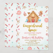 Invitation Maison en pain d'épices mignonne fête de décoratio (Devant / Derrière)