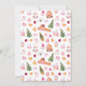 Invitation Maison en pain d'épices rose fête d'anniversaire (Dos)