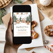 Invitation Maison en pain d'épices vert et Brown