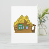 Invitation Maison en rondins slave rustique Toit de chaume tr (Debout devant)