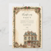 Invitation Maison festive d'hiver Célébration de Noël (Devant)