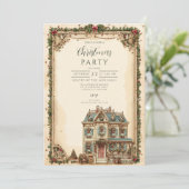 Invitation Maison festive d'hiver Célébration de Noël (Debout devant)