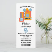Invitation Maison Gonflable Anniversaire Billet Style Mignon (Debout devant)