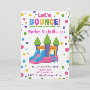 Invitation Maison Gonflable Arc-en-Ciel Coloré Anniversaire I