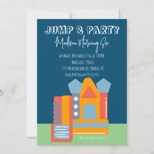 Invitation Maison gonflable de fête sautante d'anniversaire