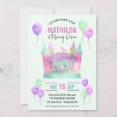 Invitation Maison Gonflable Fille Anniversaire Numérique (Devant)
