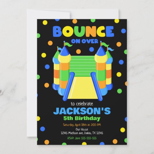 Invitation Maison gonflable Saut Fête d'anniversaire (Devant)