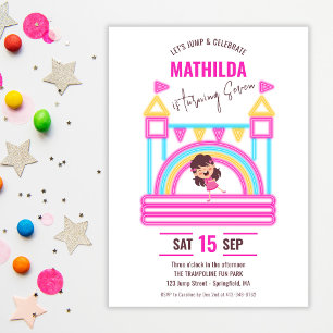 Invitation Maison gonflable Trampoline Enfants Anniversaire N
