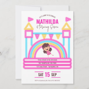 Invitation Maison gonflable trampoline fête d'anniversaire en