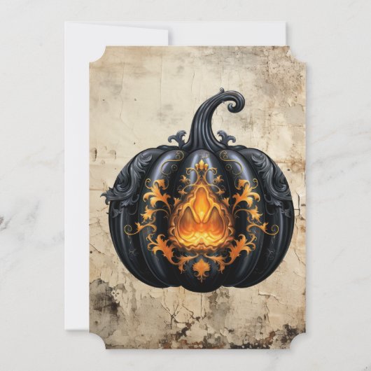 Invitation Maison gothique dans le Globe des neiges Halloween (Dos)