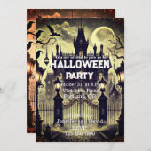 Invitation Maison gothique victorienne hantée Halloween Vinta (Devant / Derrière)