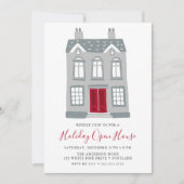 Invitation Maison Grey Cute Avec Porte Rouge Maison Ouverte D (Devant)
