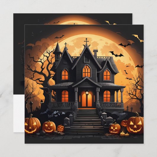 Invitation Maison hantée (Devant / Derrière)