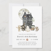 Invitation Maison hantée Anniversaire Halloween (Devant)