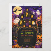 Invitation Maison Hantée Anniversaire Halloween (Devant)