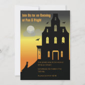Invitation Maison hantée Black & Orange Soirée Halloween (Devant)
