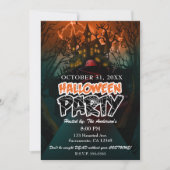 Invitation Maison hantée Cimetière Fête d'Halloween (Devant)