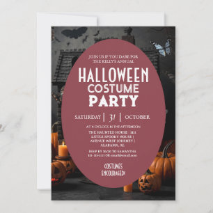 Invitation  Maison Hantée Citrouille Costumes de Halloween Fê