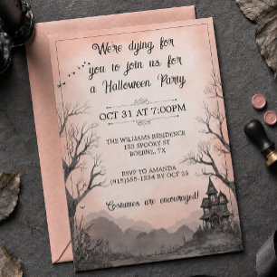 Invitation Maison hantée créative pour Halloween adulte