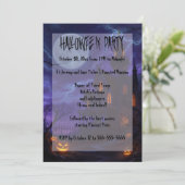 Invitation Maison hantée dans une fête d'Halloween de nuit or (Debout devant)