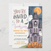 Invitation Maison hantée de fantômes mignons Halloween Soirée (Devant)