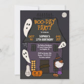Invitation Maison hantée de fête d'anniversaire d'Halloween m (Devant)
