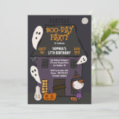 Invitation Maison hantée de fête d'anniversaire d'Halloween m (Debout devant)