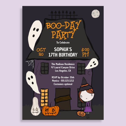 Invitation Maison hantée de fête d'anniversaire d'Halloween m