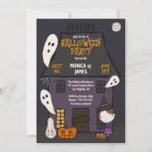 Invitation Maison hantée de fête d'Halloween mignonne (Devant)