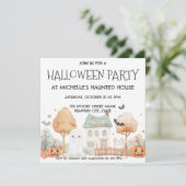 Invitation Maison hantée de jolis enfants Fête d'Halloween (Debout devant)