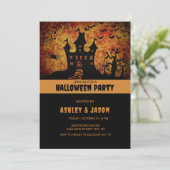 Invitation Maison hantée de la fête d'Halloween adulte (Debout devant)