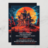 Invitation Maison Hantée déplaisante Halloween Bash Invitatio (Devant / Derrière)