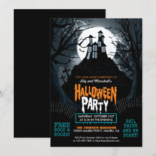 Invitation Maison Hantée déplaisante Halloween Fête Invitatio