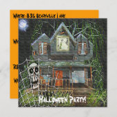 Invitation Maison hantée d'Halloween (Devant / Derrière)