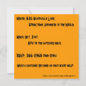 Invitation Maison hantée d'Halloween (Dos)